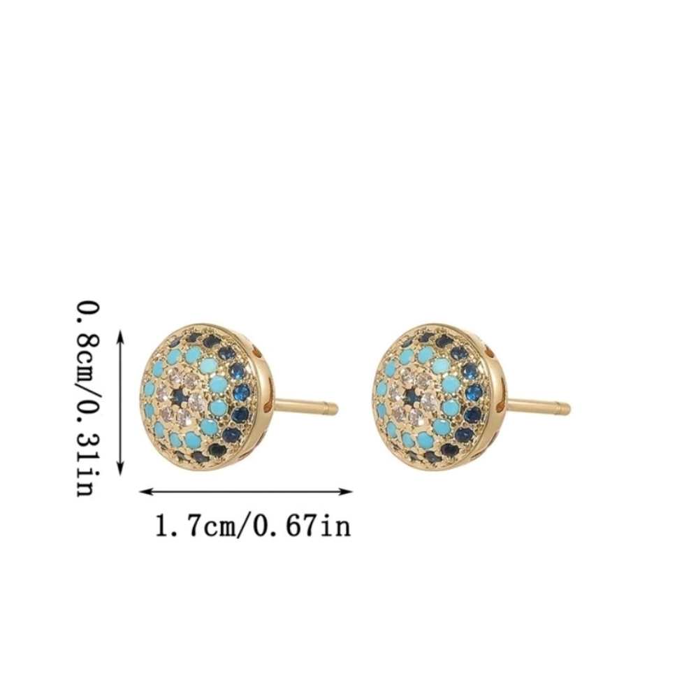Vintage Evil Eye Stud Earrings - Picture 6 of 8